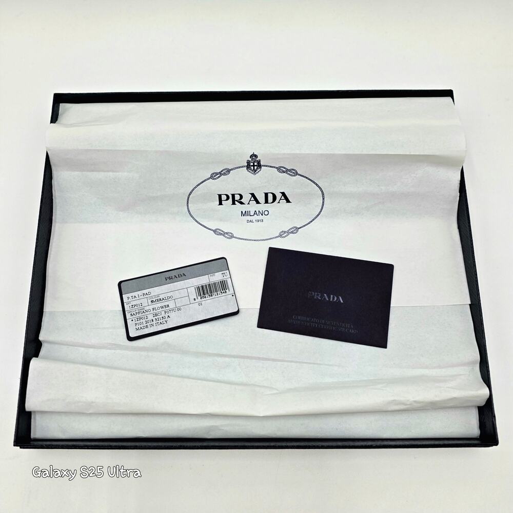 Prada Saffiano Leather Flower Print iPad Tablet Case NEW in Box - Picture 9 of 12